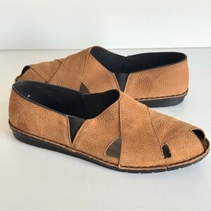 Rieker Tan Leather Slip-on Shoes | Size Women 9-9.5 | Men 7.5